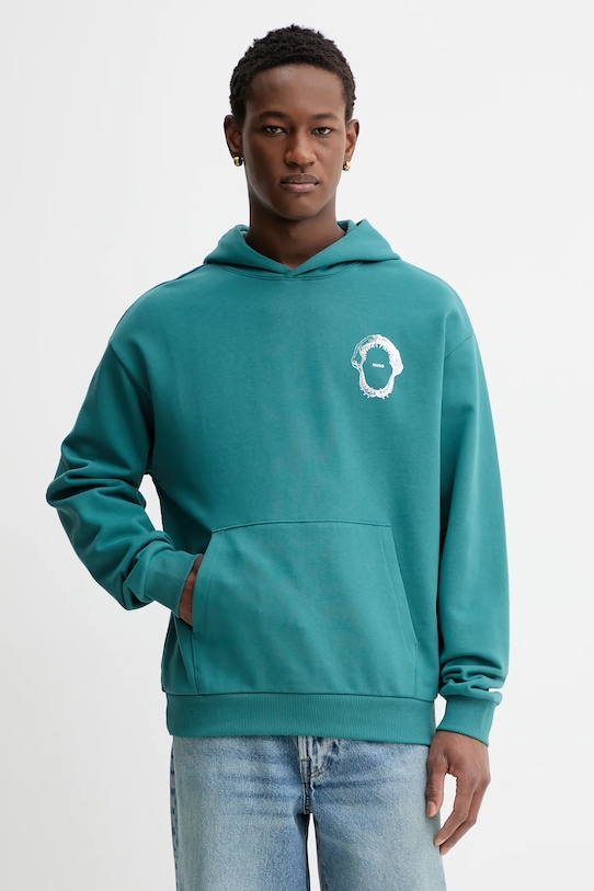 Ρούχα Βαμβακερή μπλούζα Hugo Blue Noutilex 50554391 τιρκουάζ