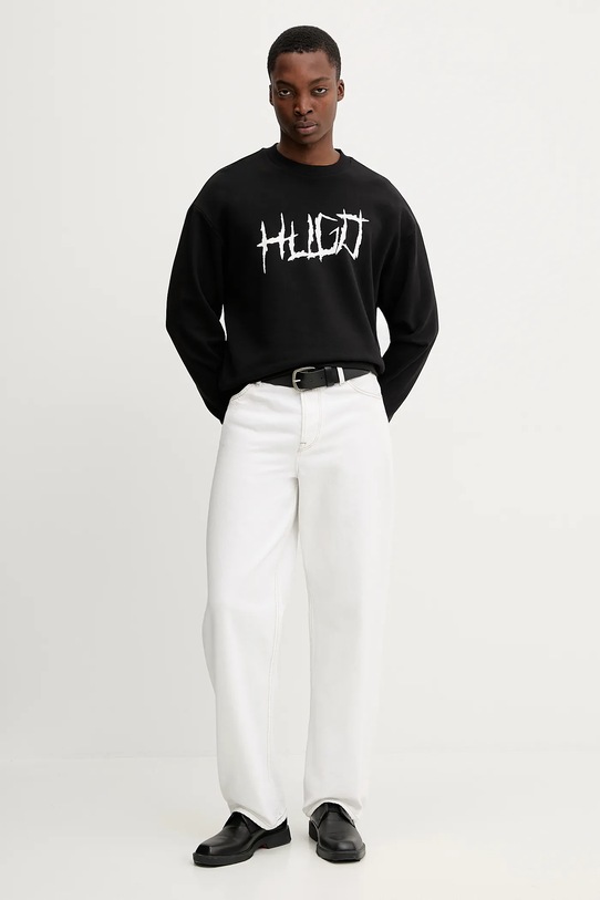 Hugo Blue bluza bawełniana Namenex 50554392 czarny SS26