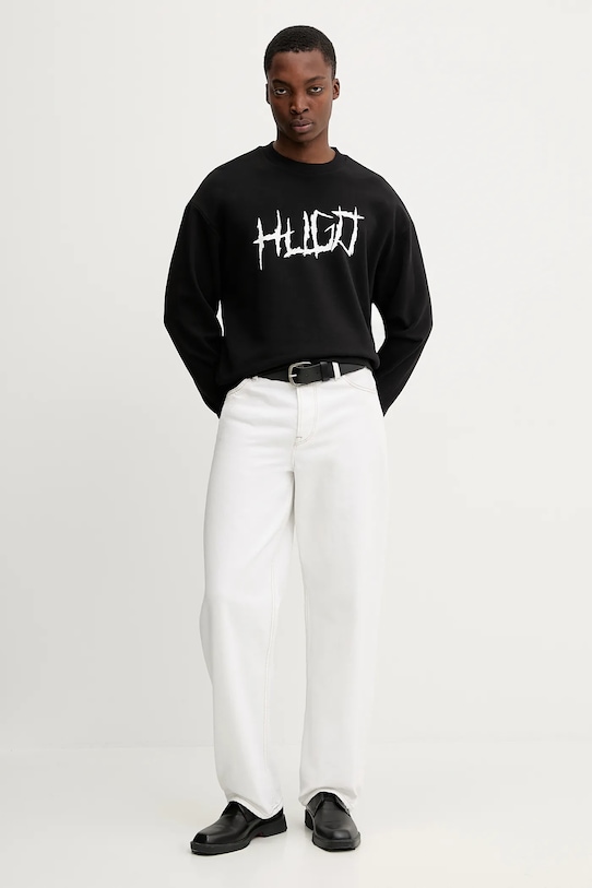 Hugo Blue bluza bawełniana Namenex 50554392 czarny SS26