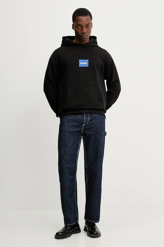 Βαμβακερή μπλούζα Hugo Blue Nayohood 50556613 μαύρο SS26