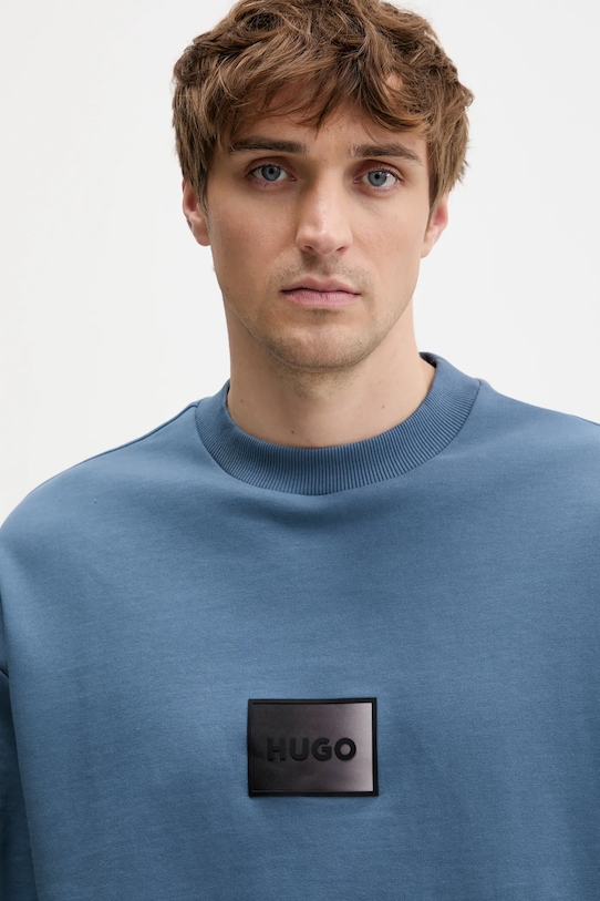 Βαμβακερή μπλούζα HUGO Danotop μπλε 50553134