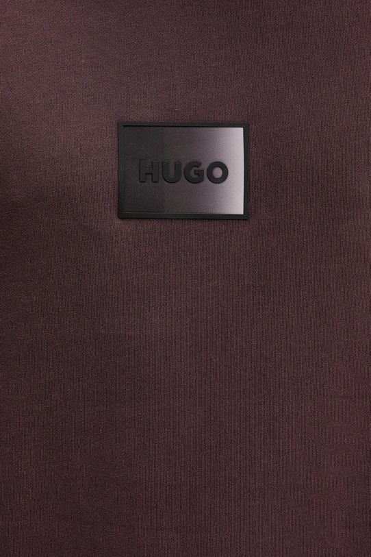 Βαμβακερή μπλούζα HUGO Danotop 50553134 μπορντό