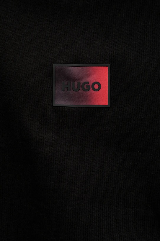 Βαμβακερή μπλούζα HUGO Danotop 50553134 μαύρο