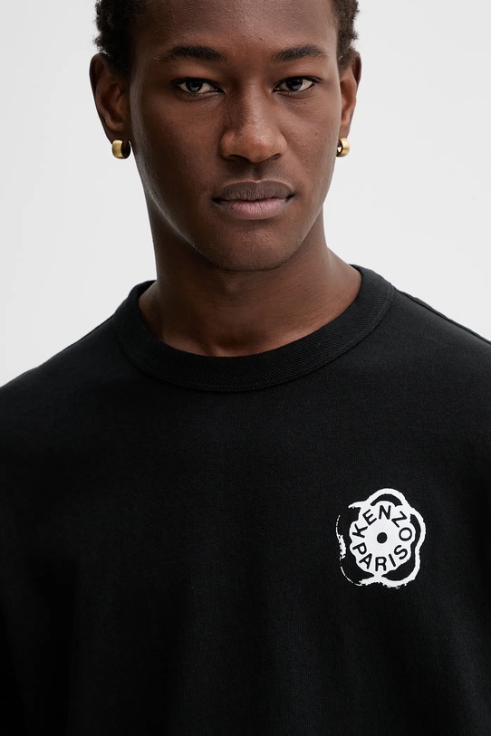 Kenzo longsleeve bawełniany czarny FG55TL3024SK