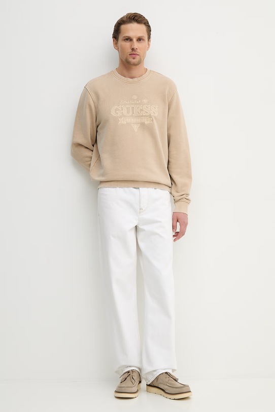 Βαμβακερή μπλούζα Guess M6RQ13.KD291 μπεζ SS26