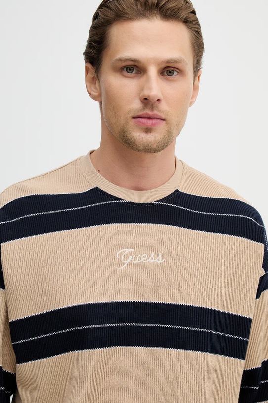 Βαμβακερό πουλόβερ Guess μπεζ M6RQ15.KD311