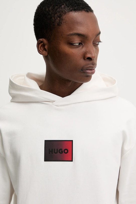 HUGO bluza bawełniana beżowy 50553145