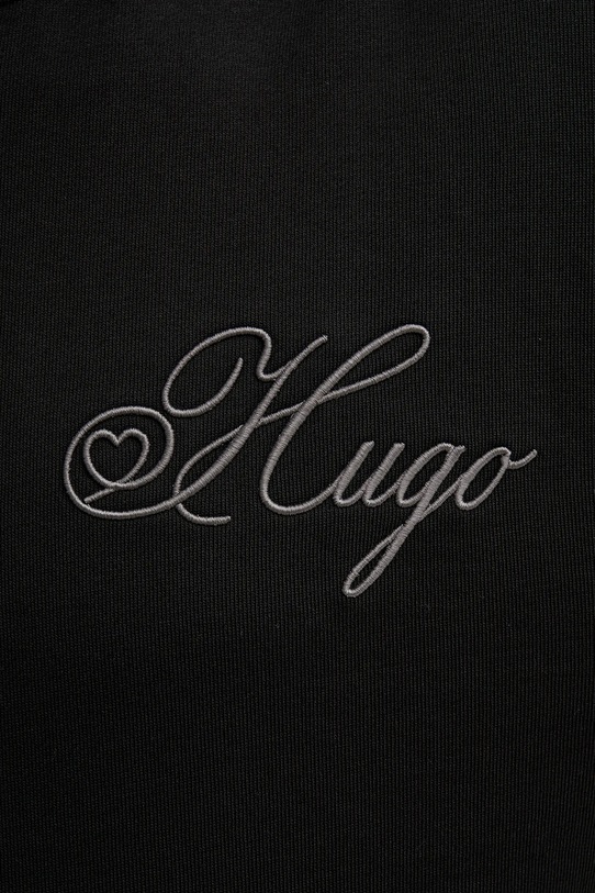 Βαμβακερή μπλούζα HUGO Dalento 50557085 μαύρο