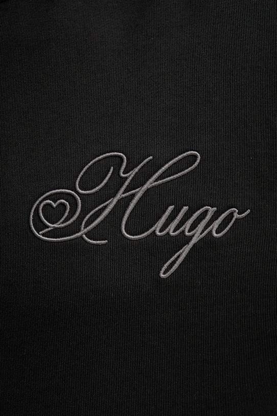 Βαμβακερή μπλούζα HUGO Dalento 50557085 μαύρο