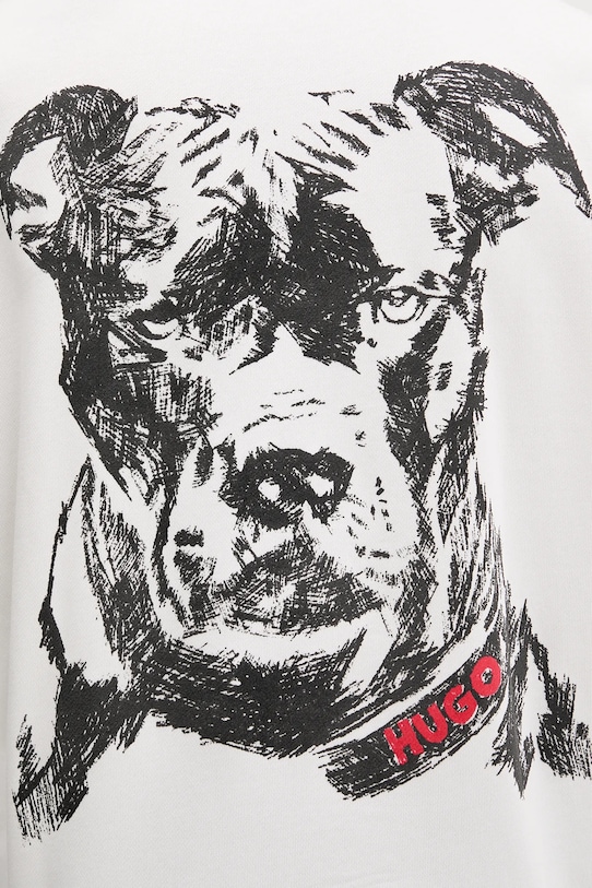 Βαμβακερή μπλούζα HUGO 50557482 λευκό