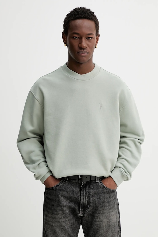 AllSaints bluza bawełniana bawełna zielony M016ND