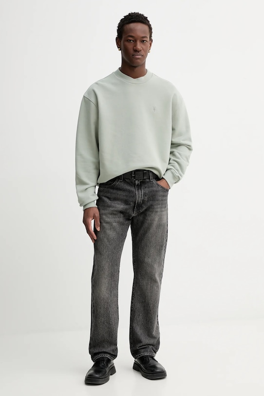 AllSaints bluza bawełniana M016ND zielony SS26