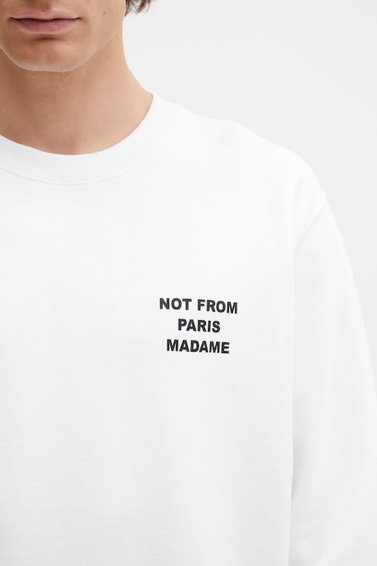 Бавовняна кофта Drôle de Monsieur Le Sweatshirt Slogan білий PERM.SW149.CO127.WT