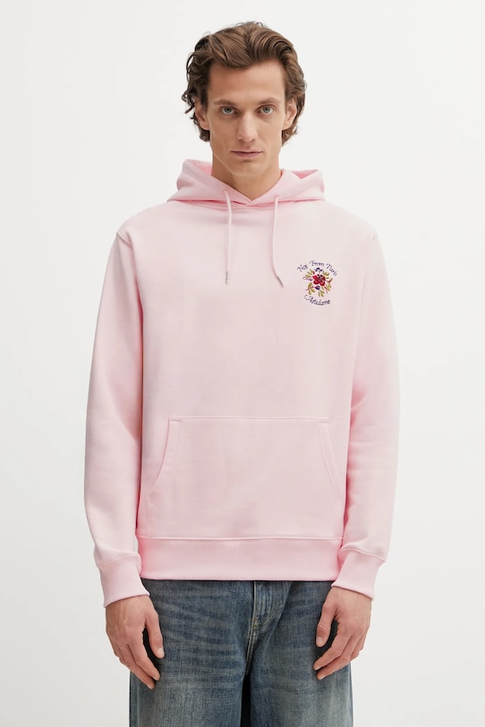 Drôle de Monsieur cotton sweatshirt Hoodie Slogan Rose cotton pink J.HO169.CO127.LPI