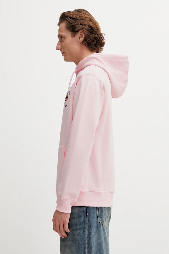 Drôle de Monsieur bluza bawełniana Hoodie Slogan Rose J.HO169.CO127.LPI różowy SS26