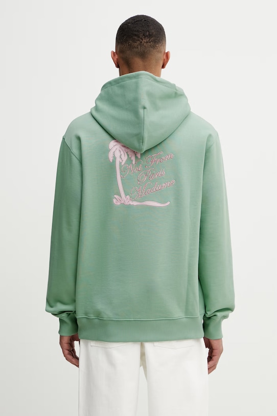 Drôle de Monsieur Slogan Palmier bluza z kapturem bawełniana męska turkusowy K.HO204.CO127.WG