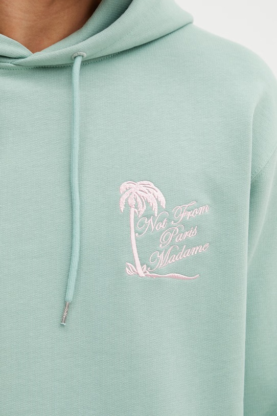 Drôle de Monsieur Slogan Palmier bluza z kapturem bawełniana męska turkusowy K.HO204.CO127.WG