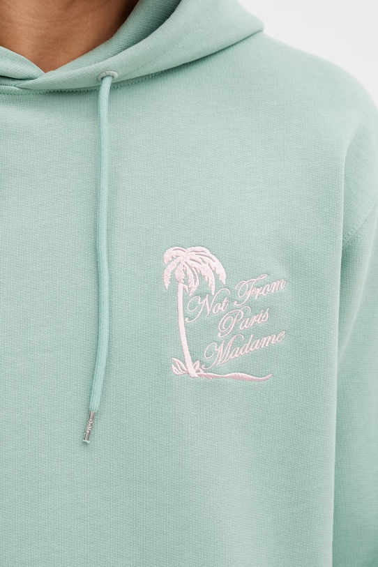 Drôle de Monsieur Slogan Palmier bluza z kapturem bawełniana męska turkusowy K.HO204.CO127.WG