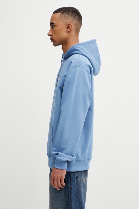 Drôle de Monsieur Le Hoodie Slogan bluza z kapturem bawełniana męska K.HO162.CO127.ATBL niebieski SS26