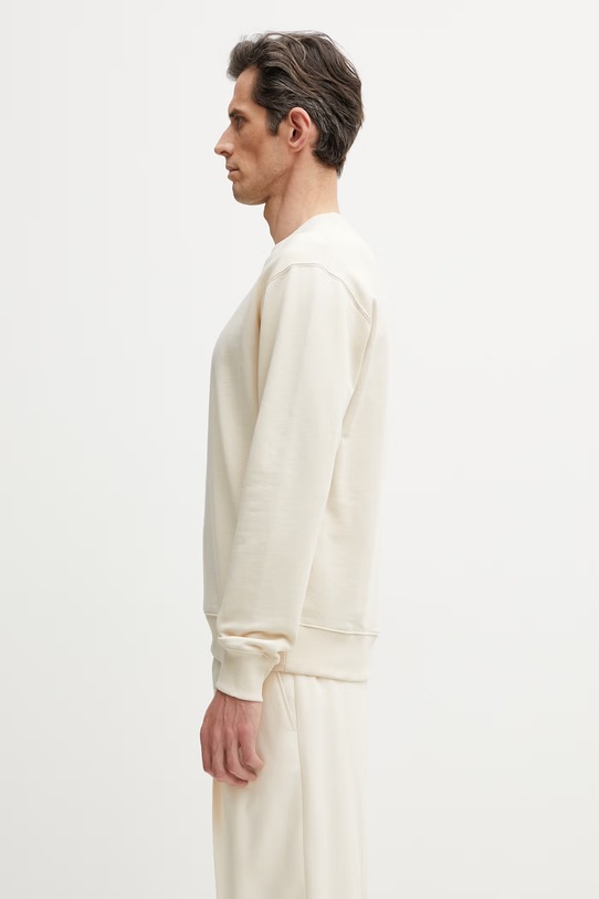 Drôle de Monsieur hanorac pentru bărbați, din bumbac Le Sweatshirt Slogan Classique K.SW148.CO127.SD bej SS26