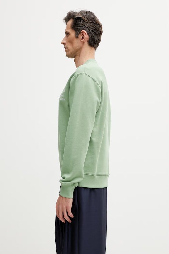 Drôle de Monsieur Slogan Calligraphy bluza bawełniana męska K.SW157.CO127.LGN zielony SS26