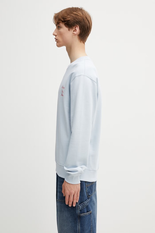 Drôle de Monsieur Slogan Calligraphy кофта бавовняна чоловіча K.SW157.CO127.LBE блакитний SS26