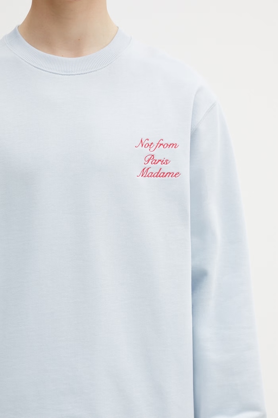 Drôle de Monsieur mikina pánska bavlnená Slogan Calligraphy modrá K.SW157.CO127.LBE