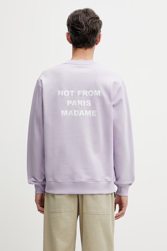 Drôle de Monsieur Le Sweatshirt Slogan bluza męska bawełniana fioletowy K.SW149.CO127.LAV