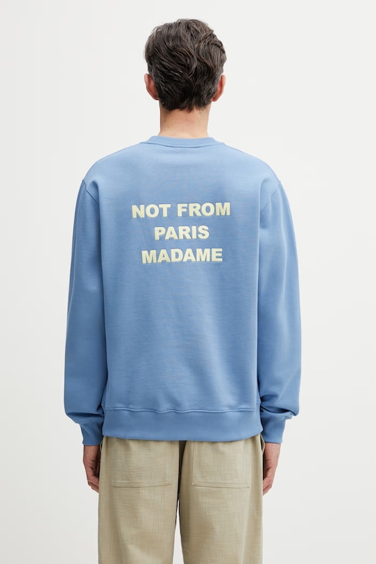 Drôle de Monsieur кофта для женщин из хлопка Le Sweatshirt Slogan голубой K.SW149.CO127.ATBL