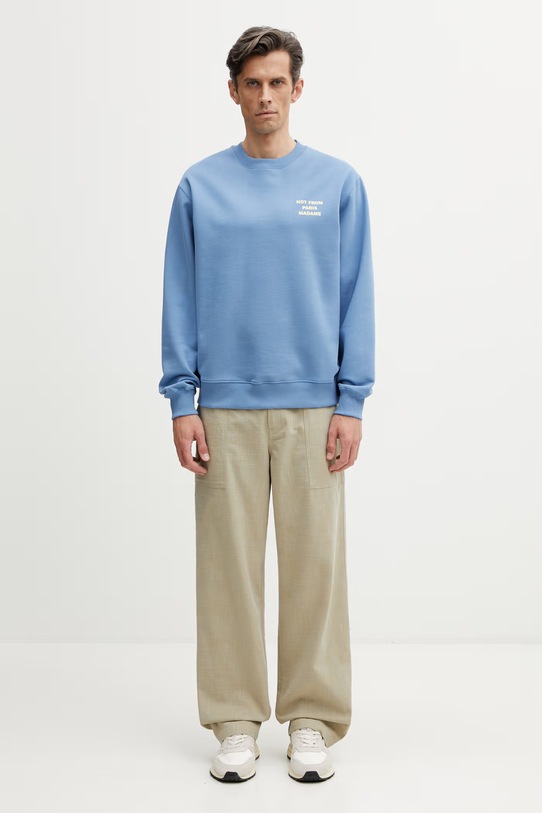 Drôle de Monsieur кофта для женщин из хлопка Le Sweatshirt Slogan K.SW149.CO127.ATBL голубой