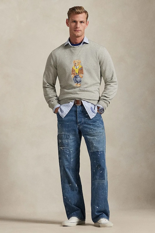 Odzież Polo Ralph Lauren bluza 710P04977 szary