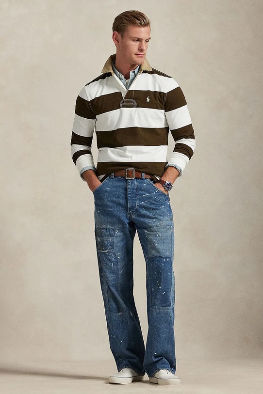 Ρούχα Βαμβακερή μπλούζα Polo Ralph Lauren 710P05317 καφέ