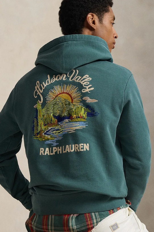 Bavlnená mikina Polo Ralph Lauren 710P04880 zelená