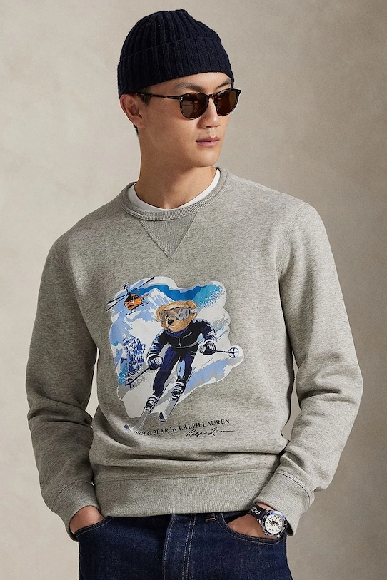 Dukserica Polo Ralph Lauren bez kapuljače siva 710B13911