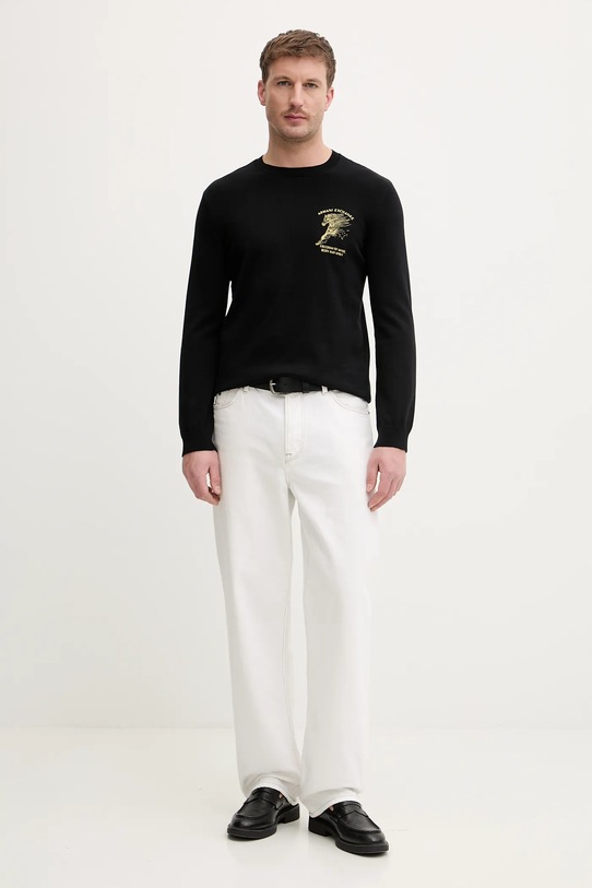 Armani Exchange sweter bawełniany XM002011.AF11967 czarny SS26
