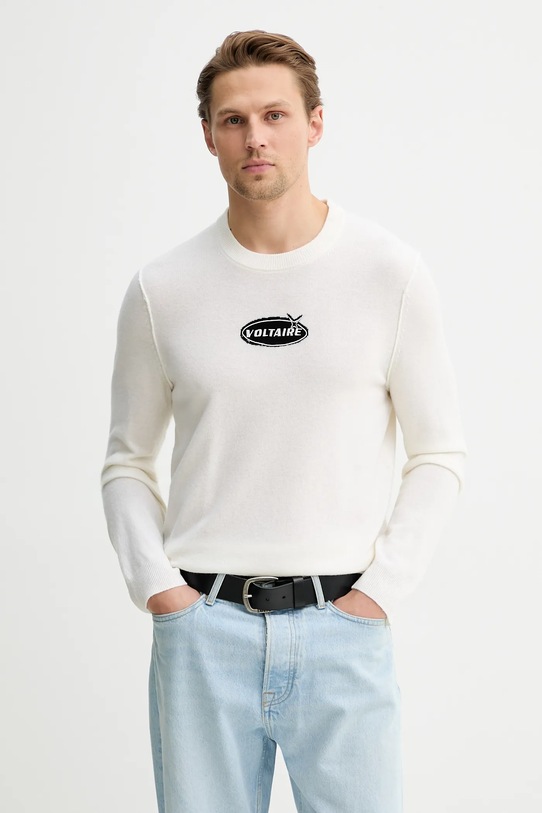 ZADIG&VOLTAIRE sweter wełniany okrągły beżowy KMSW01814