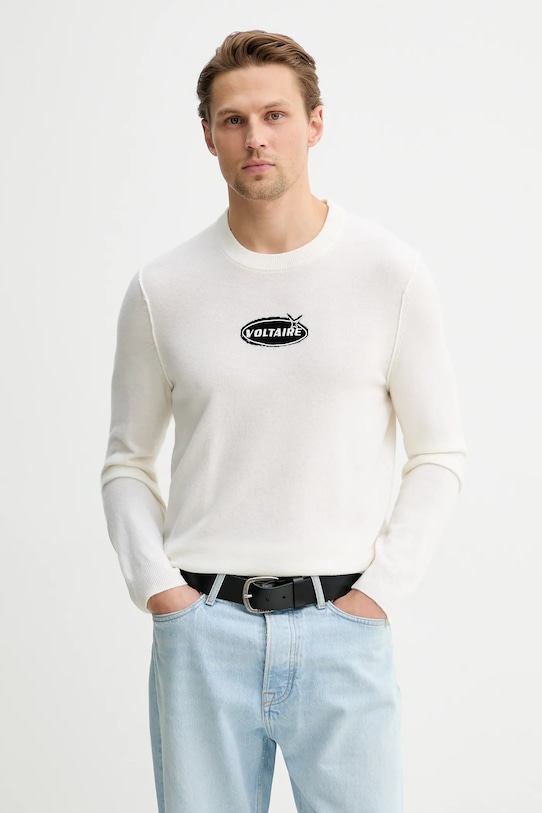 ZADIG&VOLTAIRE sweter wełniany okrągły beżowy KMSW01814