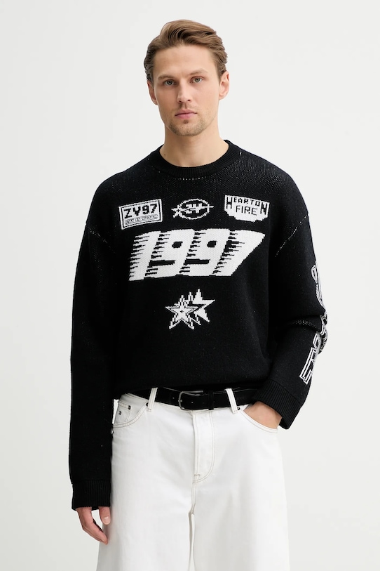 ZADIG&VOLTAIRE sweter wełniany okrągły czarny KMSW01815