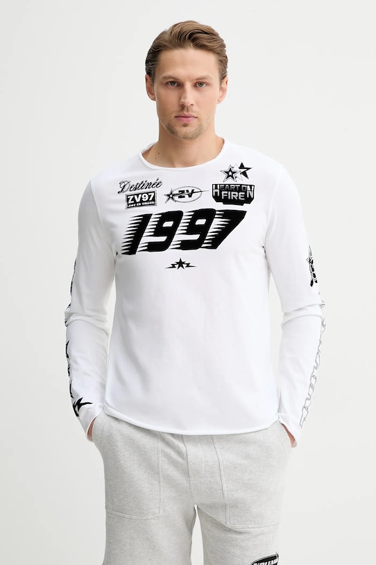 ZADIG&VOLTAIRE longsleeve bawełniany regular biały JMTS01744