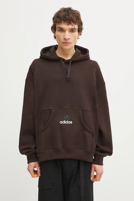 Mikina adidas Originals Equipment Hoodie nášivka hnedá KB9331