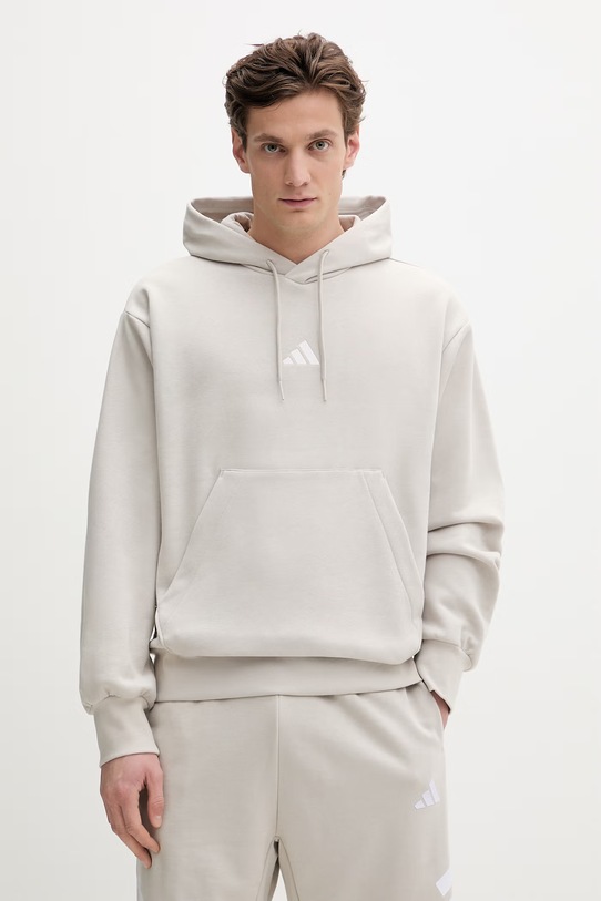 Mikina adidas Feelcozy s kapucňou sivá IN6067