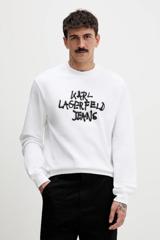 Karl Lagerfeld Jeans bluza bawełniana nadruk biały B1M20051