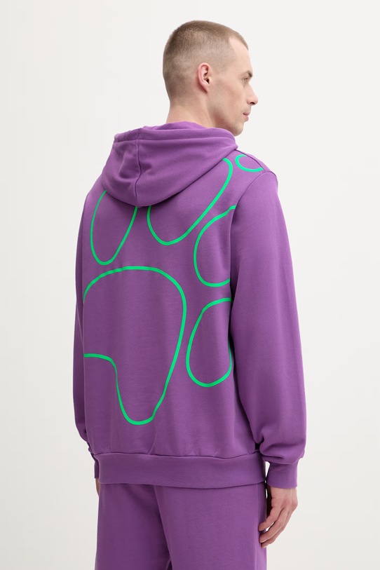 Jack Wolfskin bluza sportowa męska bawełniana Celebrate The Paw fioletowy A65904