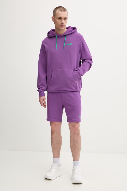 Jack Wolfskin bluza sportowa męska bawełniana Celebrate The Paw fioletowy A65904