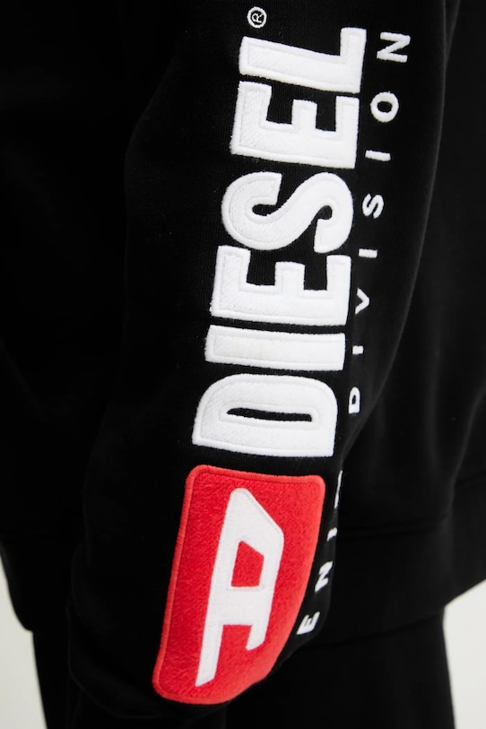 Diesel bluza bawełniana S-BOXT-ZIP-HOOD-DIV A20022.0GEAD czarny