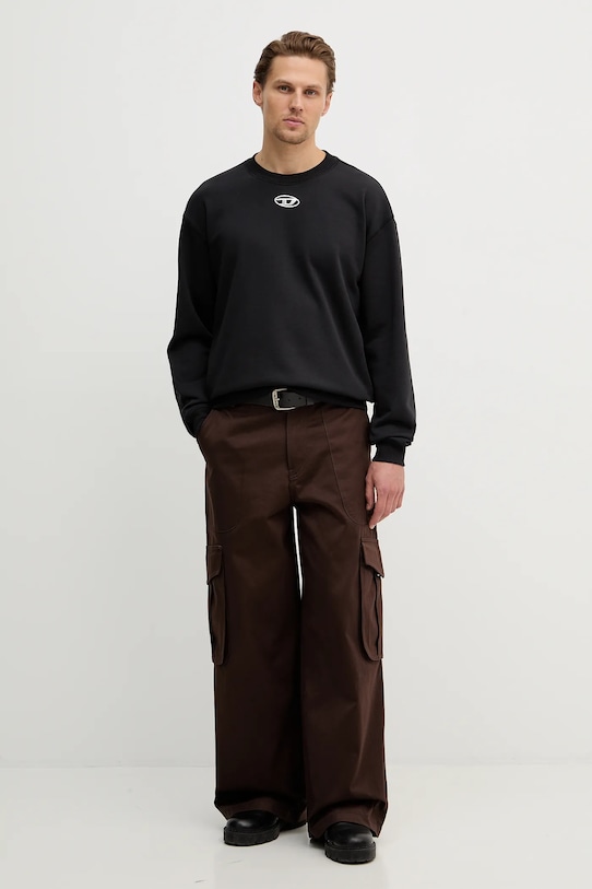 Diesel bluza bawełniana S-NORM-IOD A20446.0BKBW czarny SS26