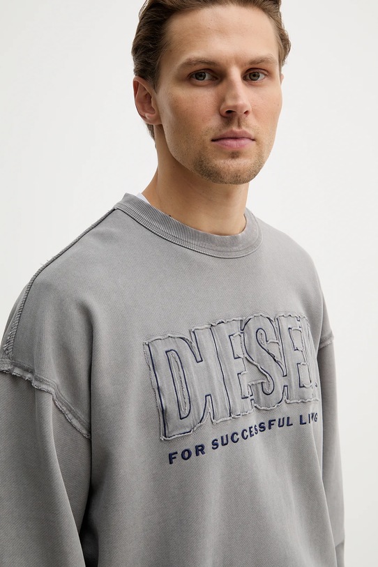 Diesel bluza bawełniana S-BOXT-RAW-V1 szary A20463.0KMAG