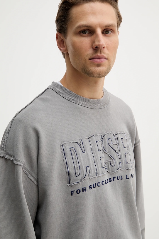 Diesel bluza bawełniana S-BOXT-RAW-V1 szary A20463.0KMAG