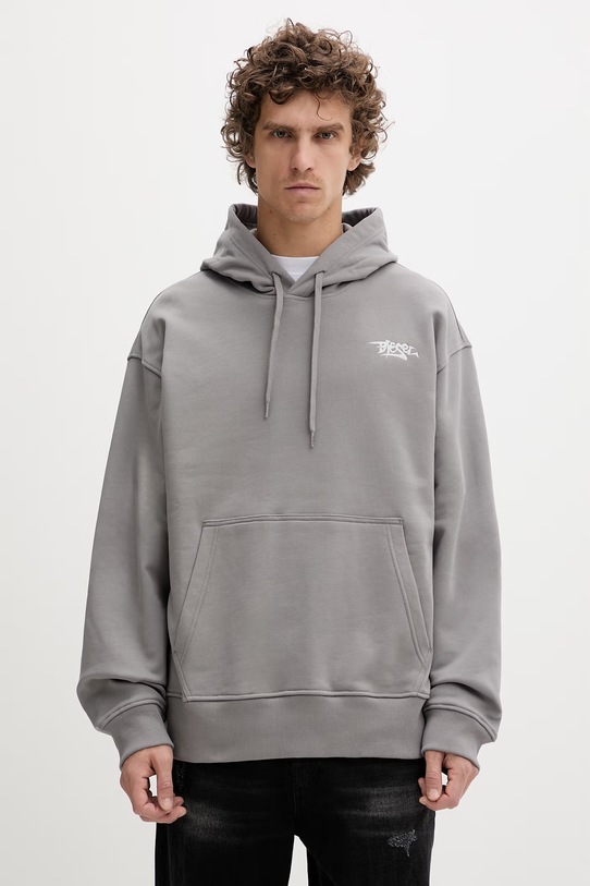 Odzież Diesel bluza męska bawełniana S-MACS-HOOD-V2 A22502.0NSEX szary