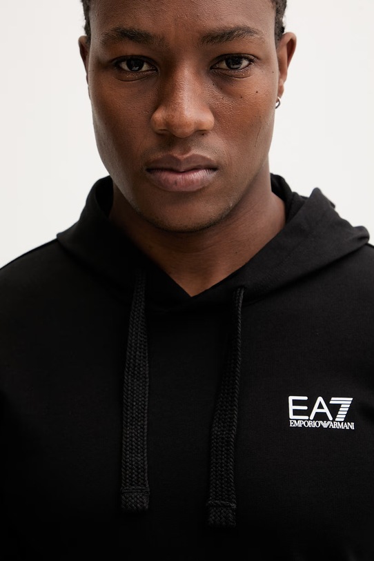 Bombažen pulover EA7 Emporio Armani črna AF13512.7M000569